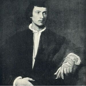 TITIAN Italy Artist MAN WITH THE GLOVE Art Print Original 1900 Vintage Boston MA